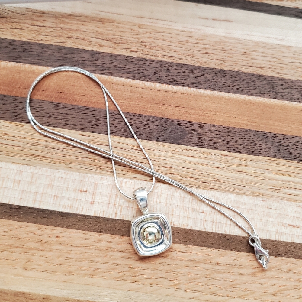 Silpada Sterling and Brass Two-Tone Necklace (Rare) - Picture 5 of 16